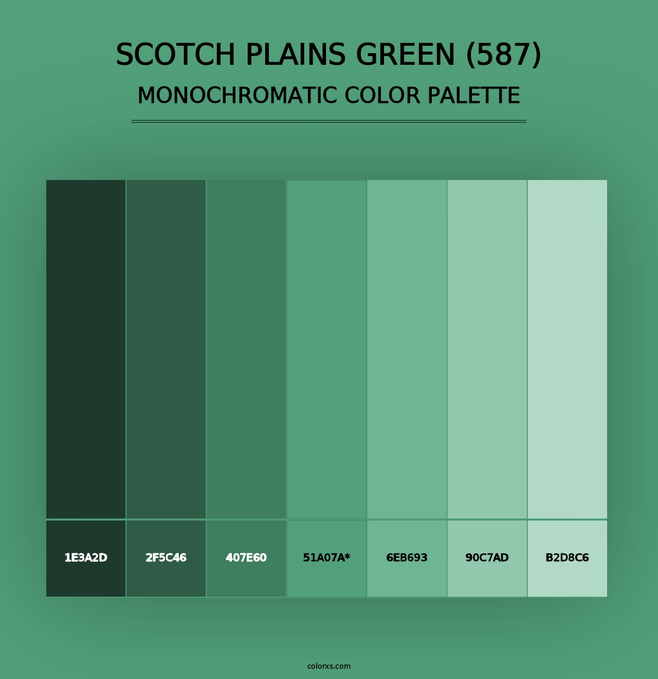 Scotch Plains Green (587) - Monochromatic Color Palette