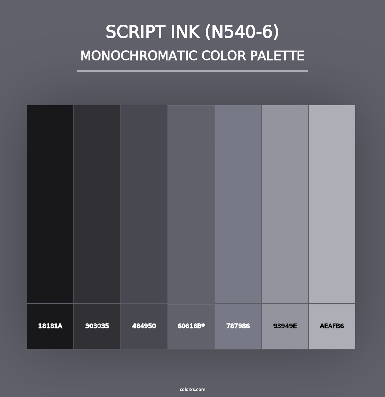 Script Ink (N540-6) - Monochromatic Color Palette