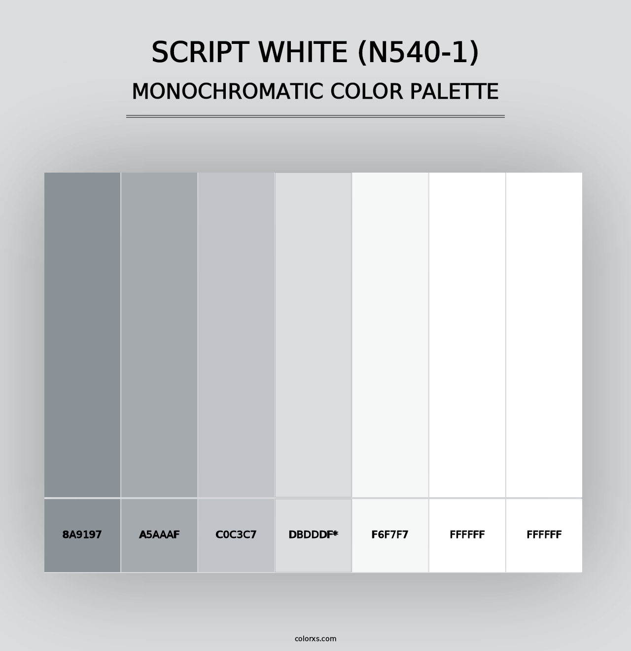 Script White (N540-1) - Monochromatic Color Palette