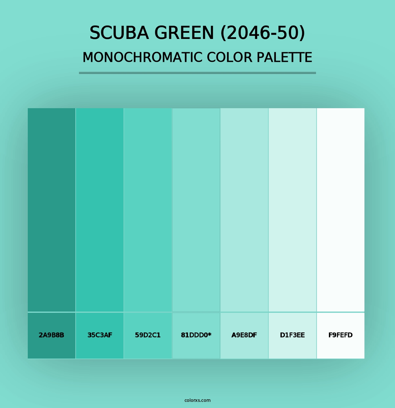 Scuba Green (2046-50) - Monochromatic Color Palette