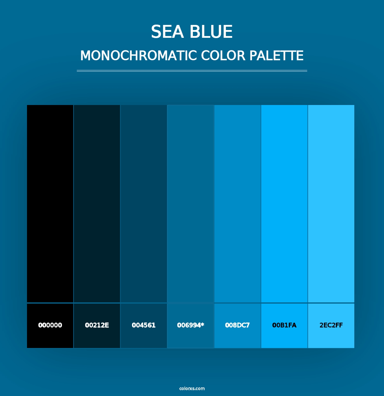 Sea Blue - Monochromatic Color Palette