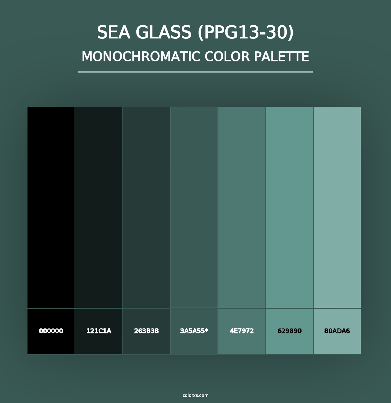 Sea Glass (PPG13-30) - Monochromatic Color Palette