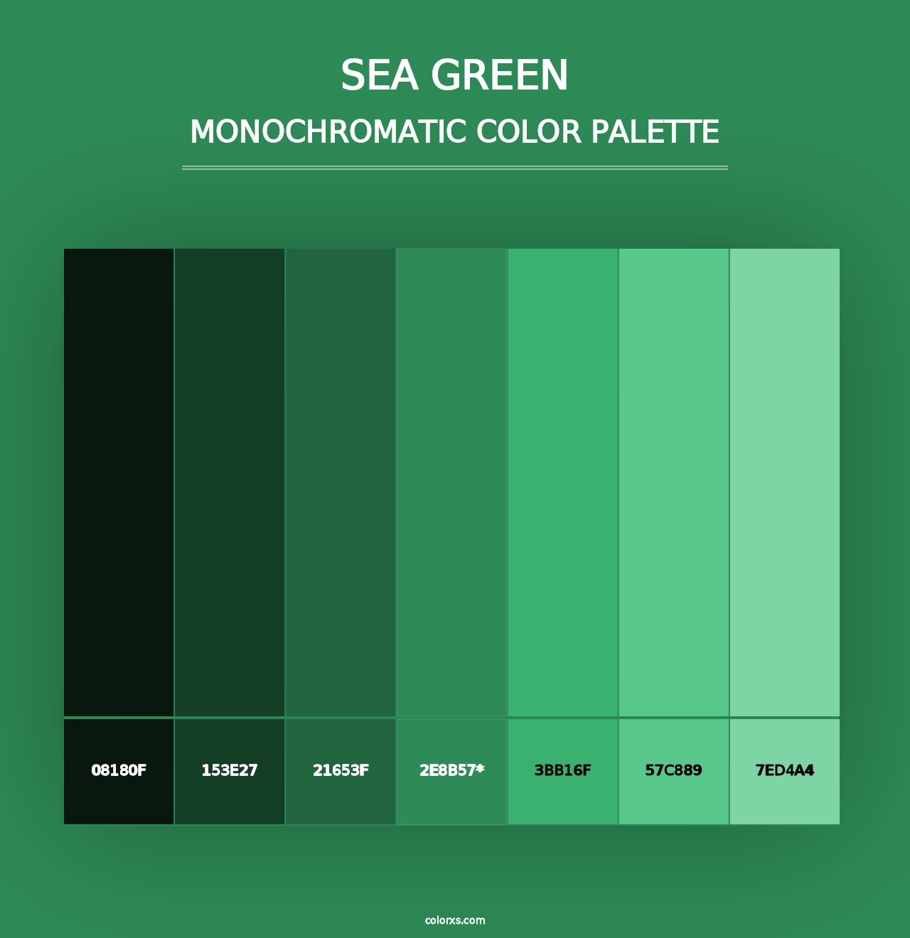 Sea Green - Monochromatic Color Palette