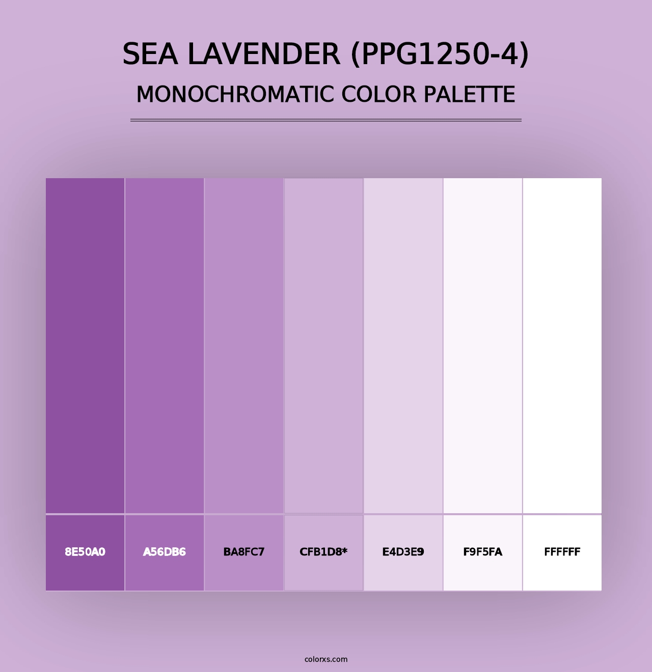 Sea Lavender (PPG1250-4) - Monochromatic Color Palette