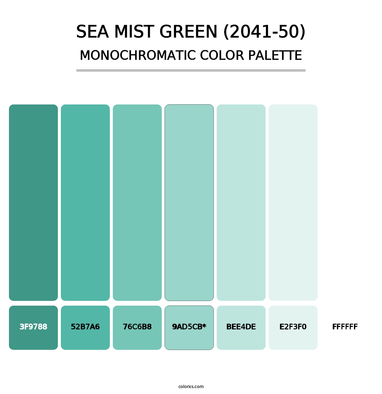 Sea Mist Green (2041-50) - Monochromatic Color Palette