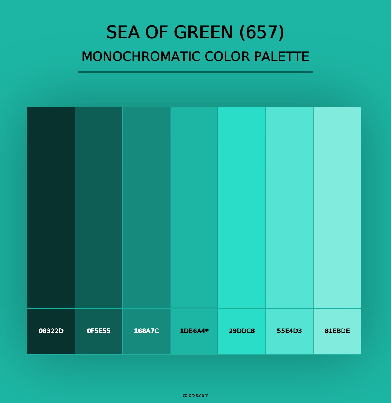 Sea of Green (657) - Monochromatic Color Palette