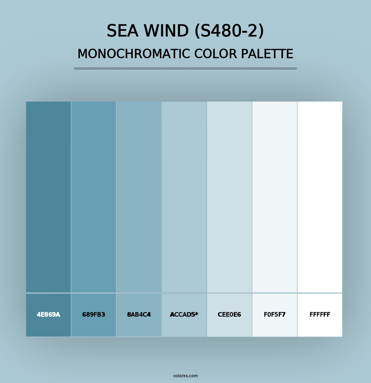 Sea Wind (S480-2) - Monochromatic Color Palette