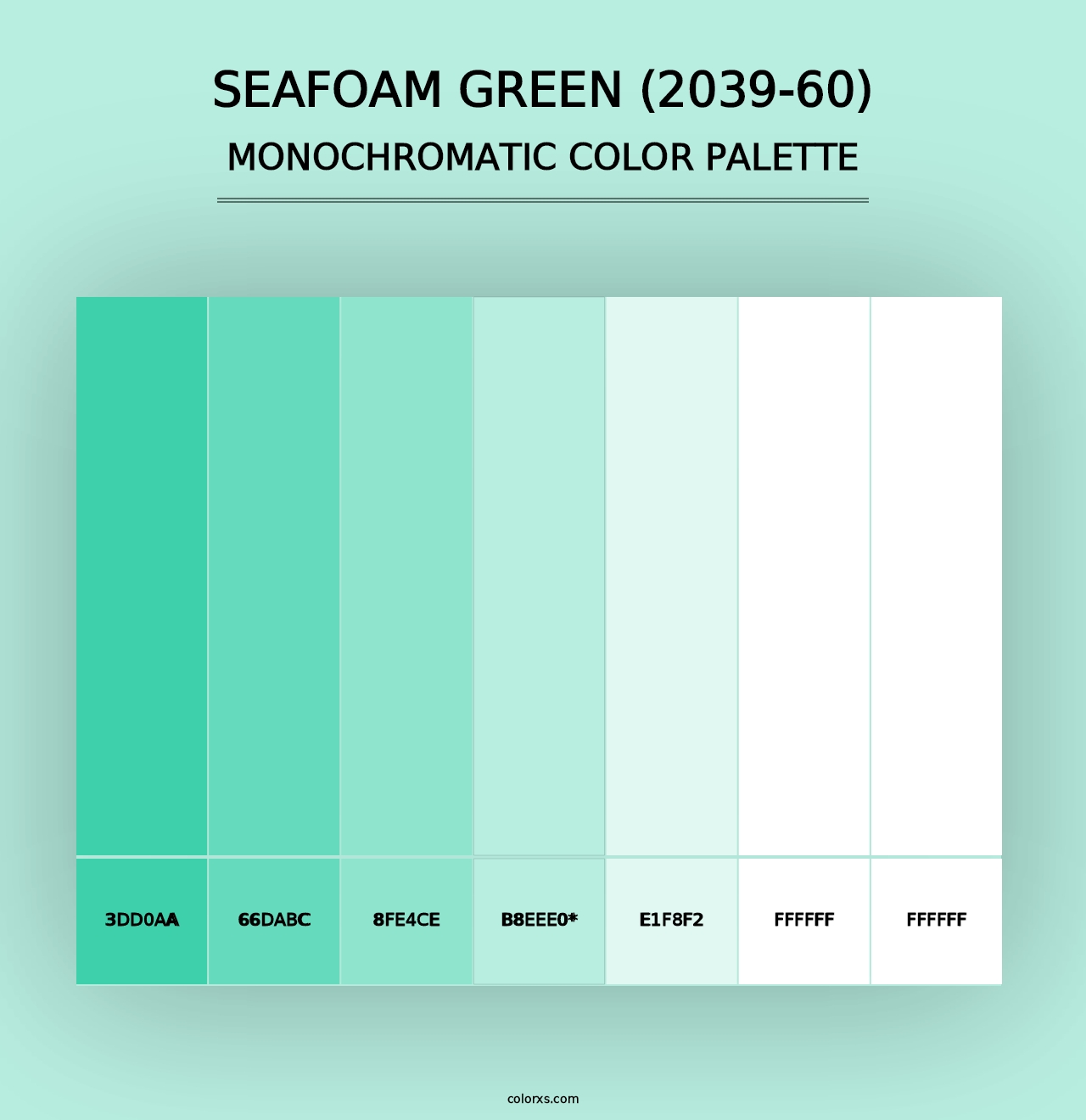 Seafoam Green (2039-60) - Monochromatic Color Palette