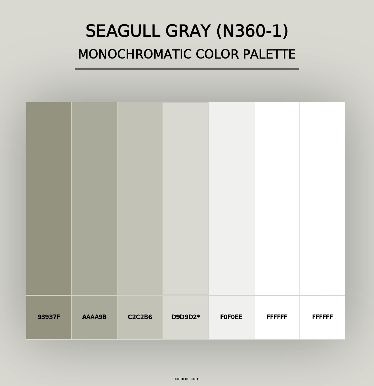 Seagull Gray (N360-1) - Monochromatic Color Palette