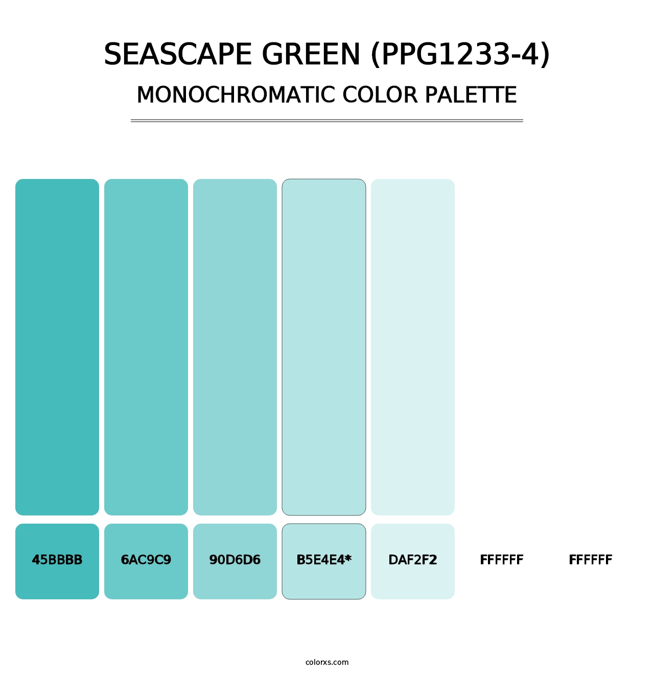 Seascape Green (PPG1233-4) - Monochromatic Color Palette