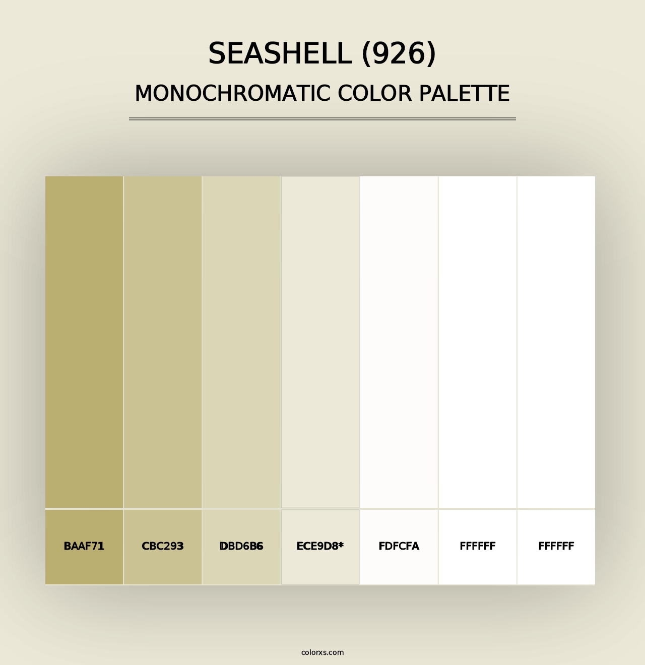 Seashell (926) - Monochromatic Color Palette