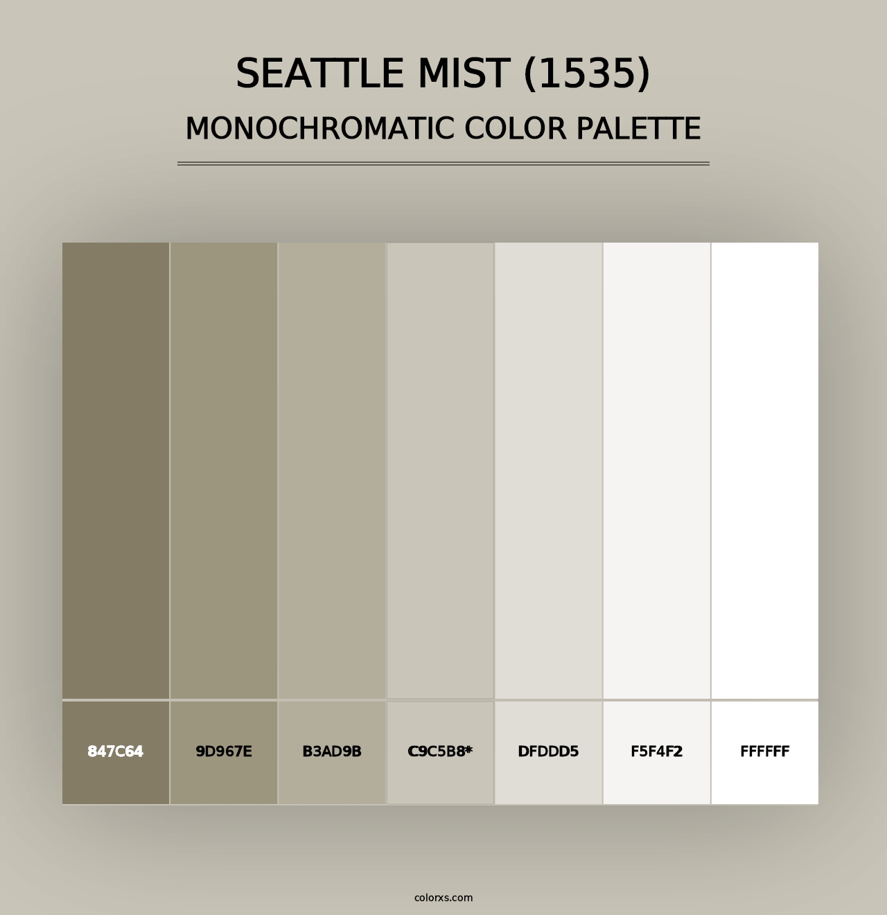 Seattle Mist (1535) - Monochromatic Color Palette