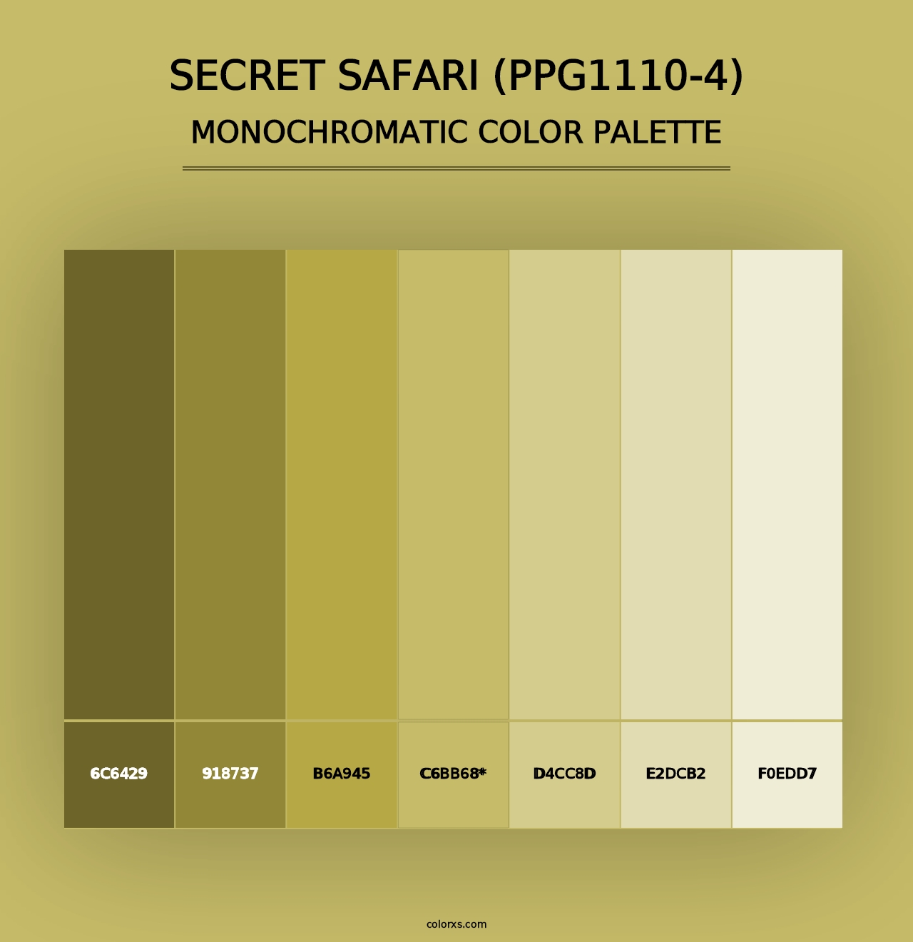 Secret Safari (PPG1110-4) - Monochromatic Color Palette