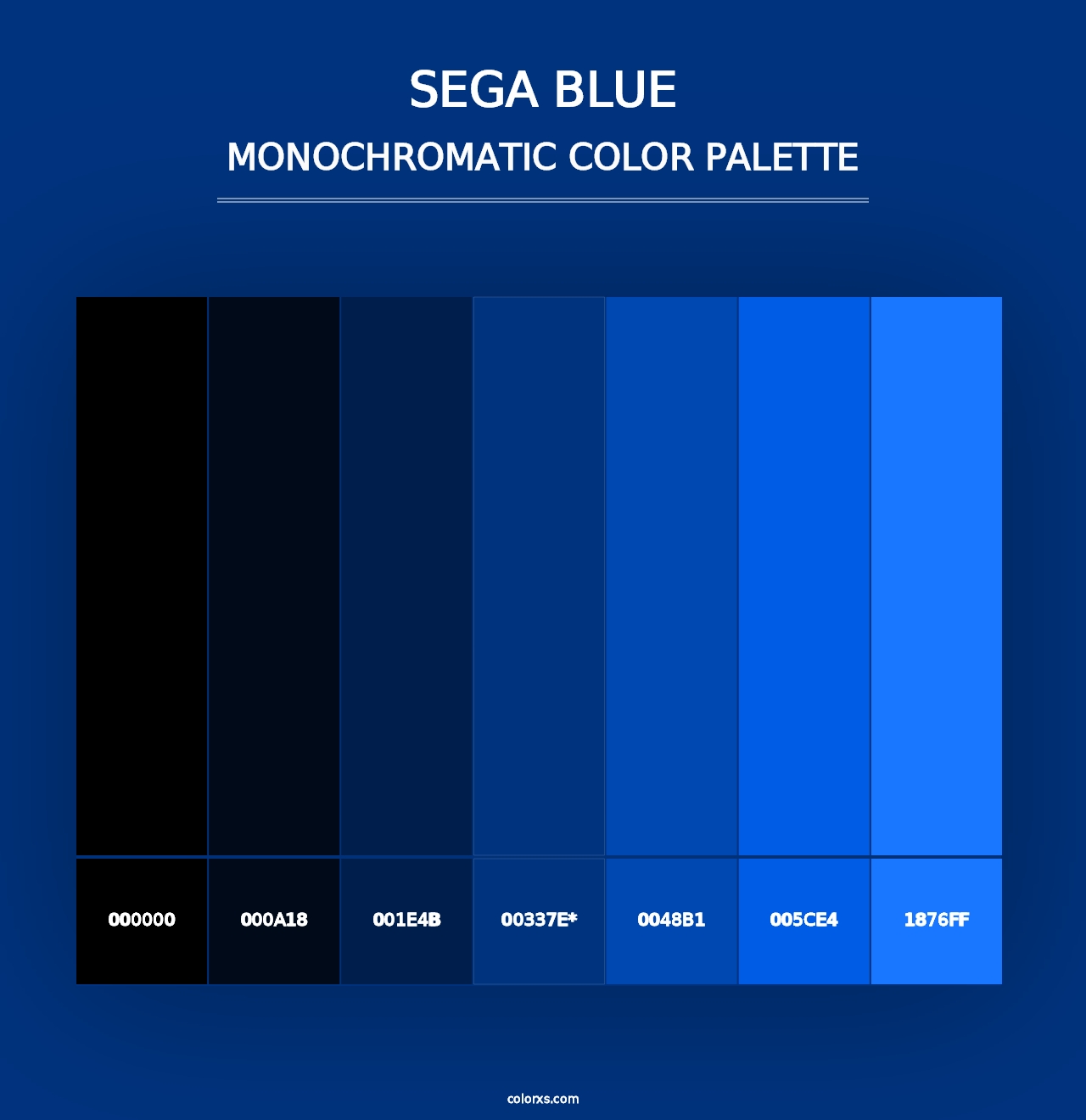 Sega Blue - Monochromatic Color Palette