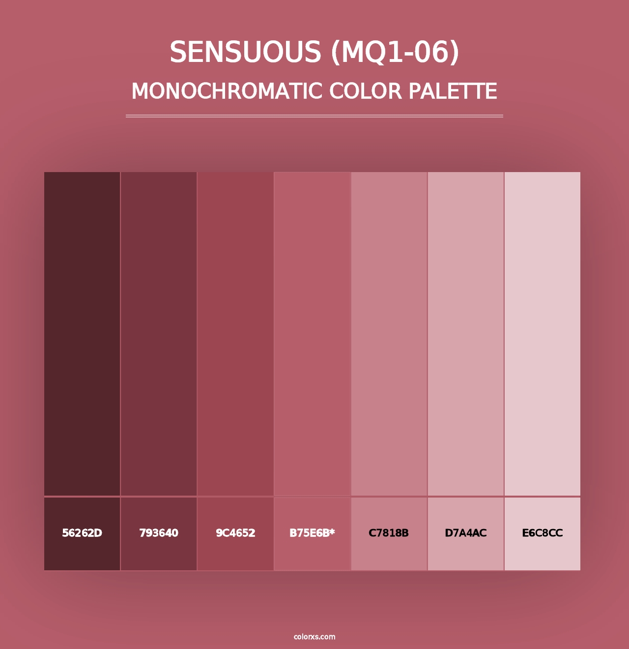 Sensuous (MQ1-06) - Monochromatic Color Palette