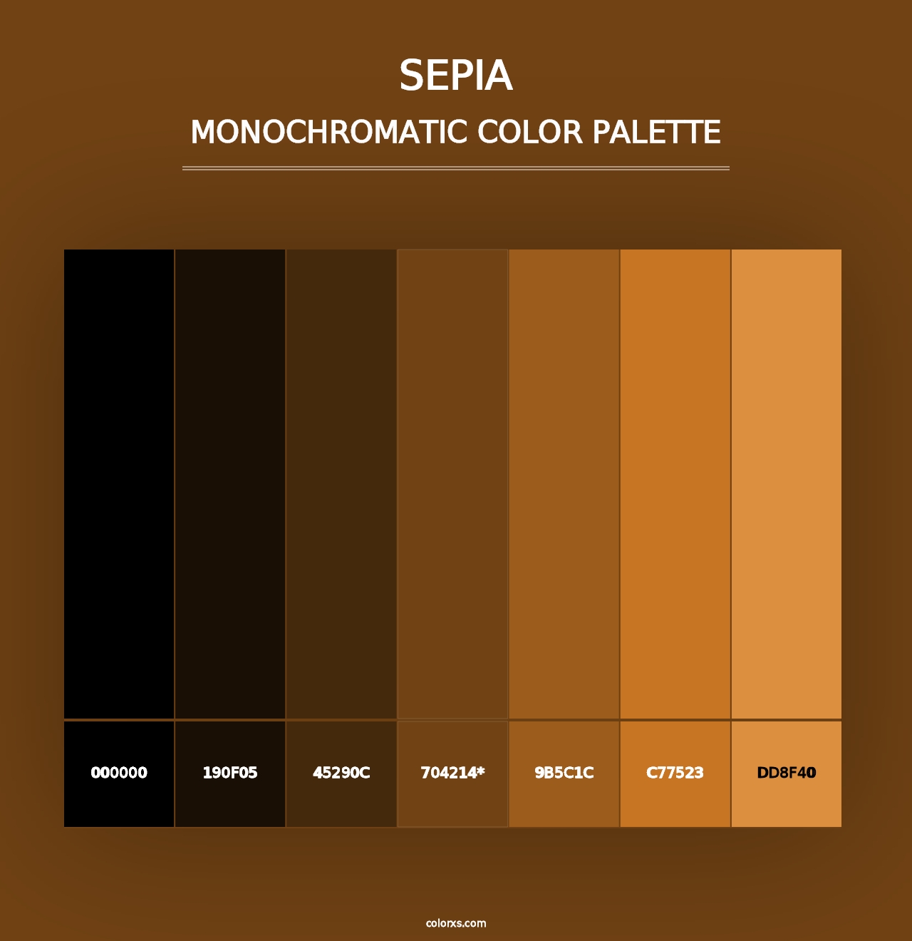 Sepia - Monochromatic Color Palette