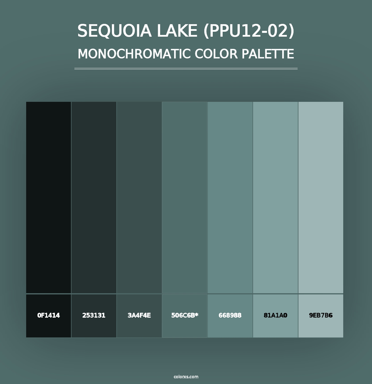 Sequoia Lake (PPU12-02) - Monochromatic Color Palette