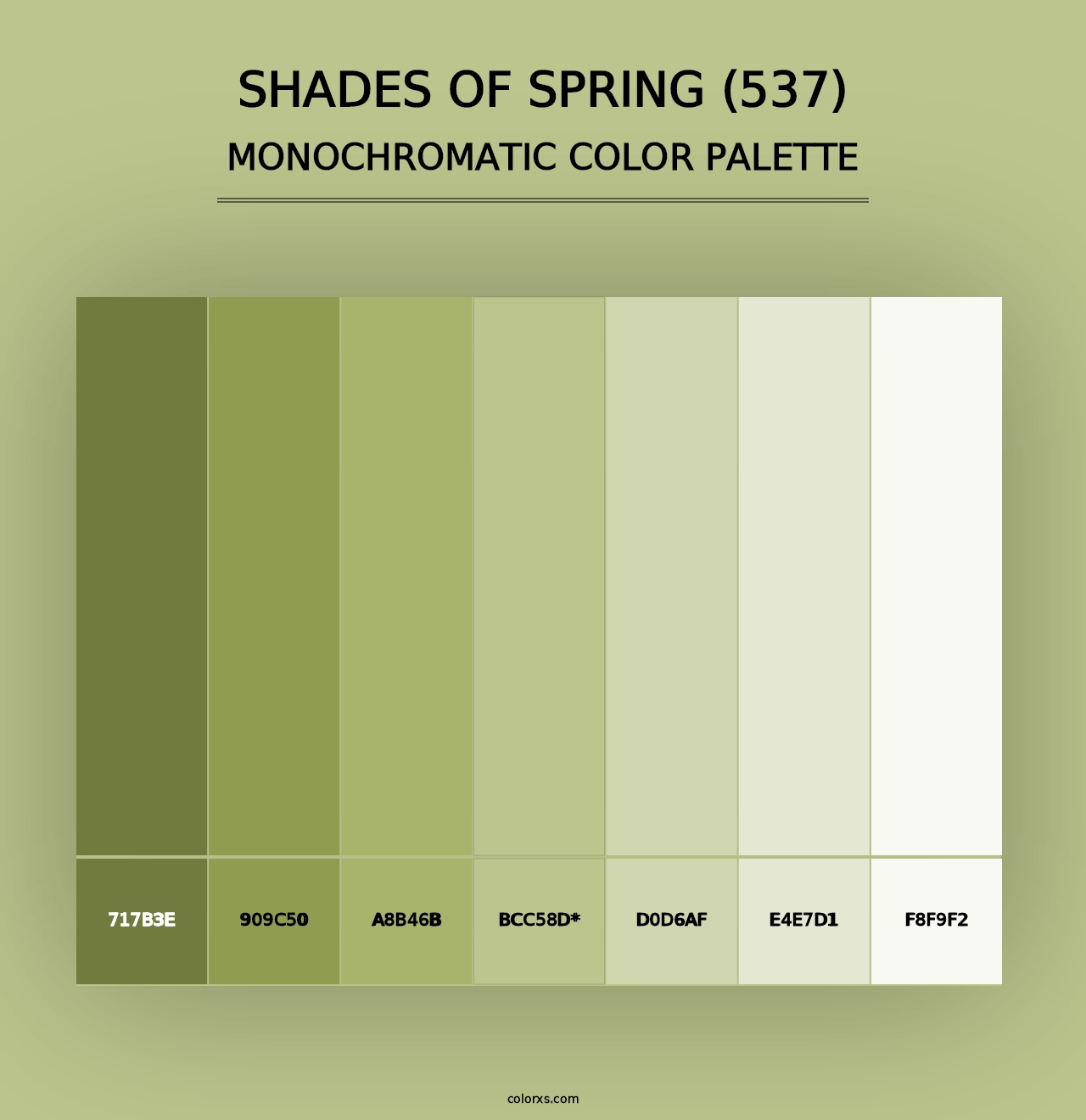 Shades of Spring (537) - Monochromatic Color Palette