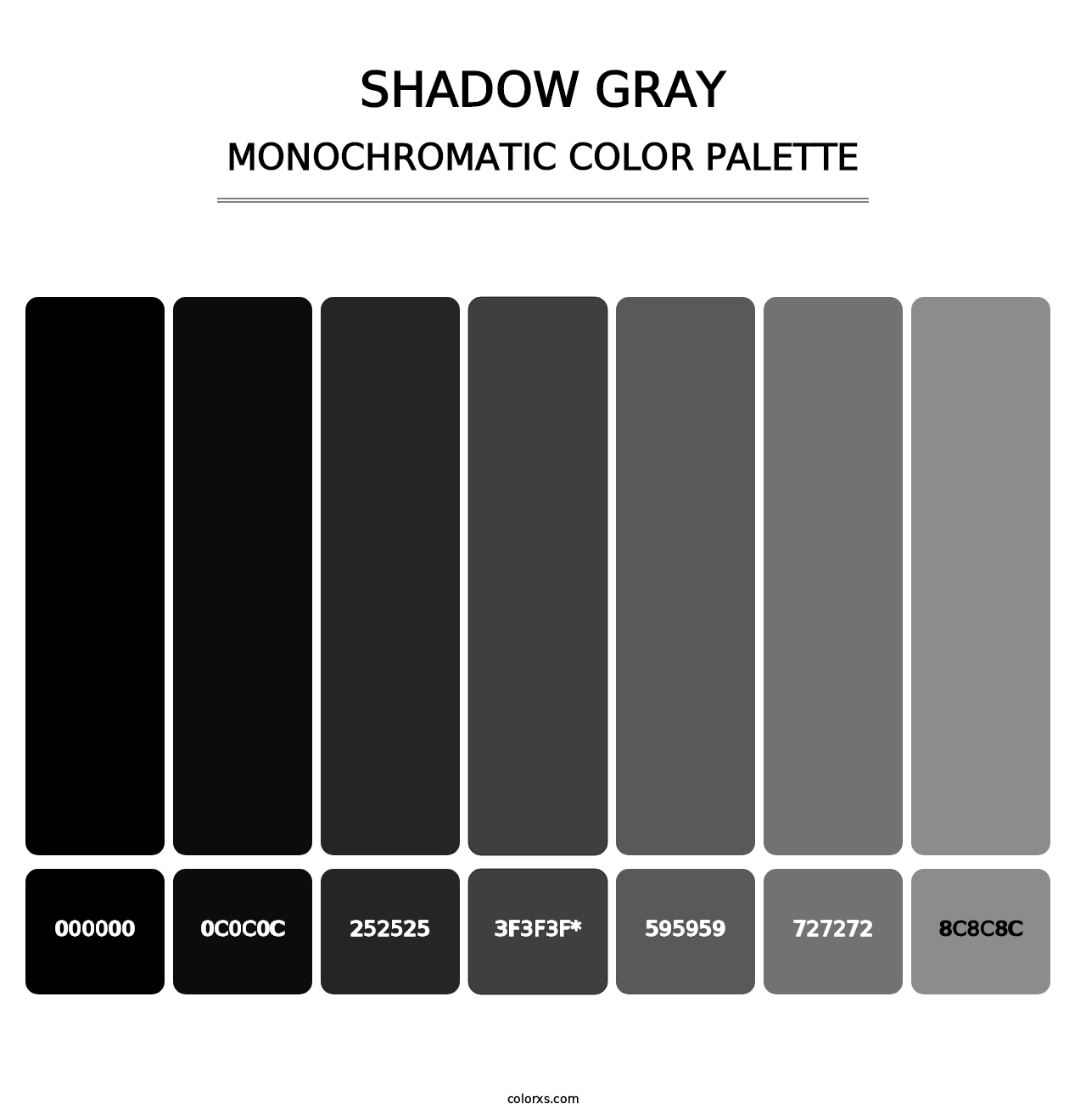 Shadow Gray - Monochromatic Color Palette