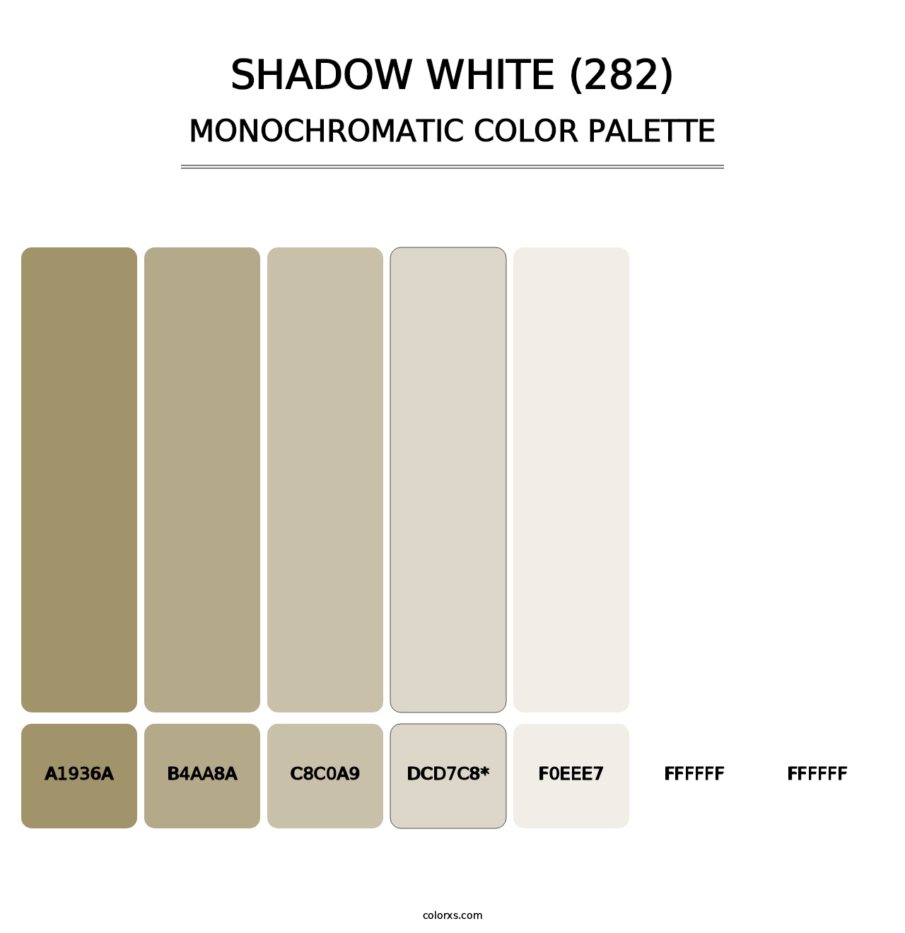 Shadow White (282) - Monochromatic Color Palette