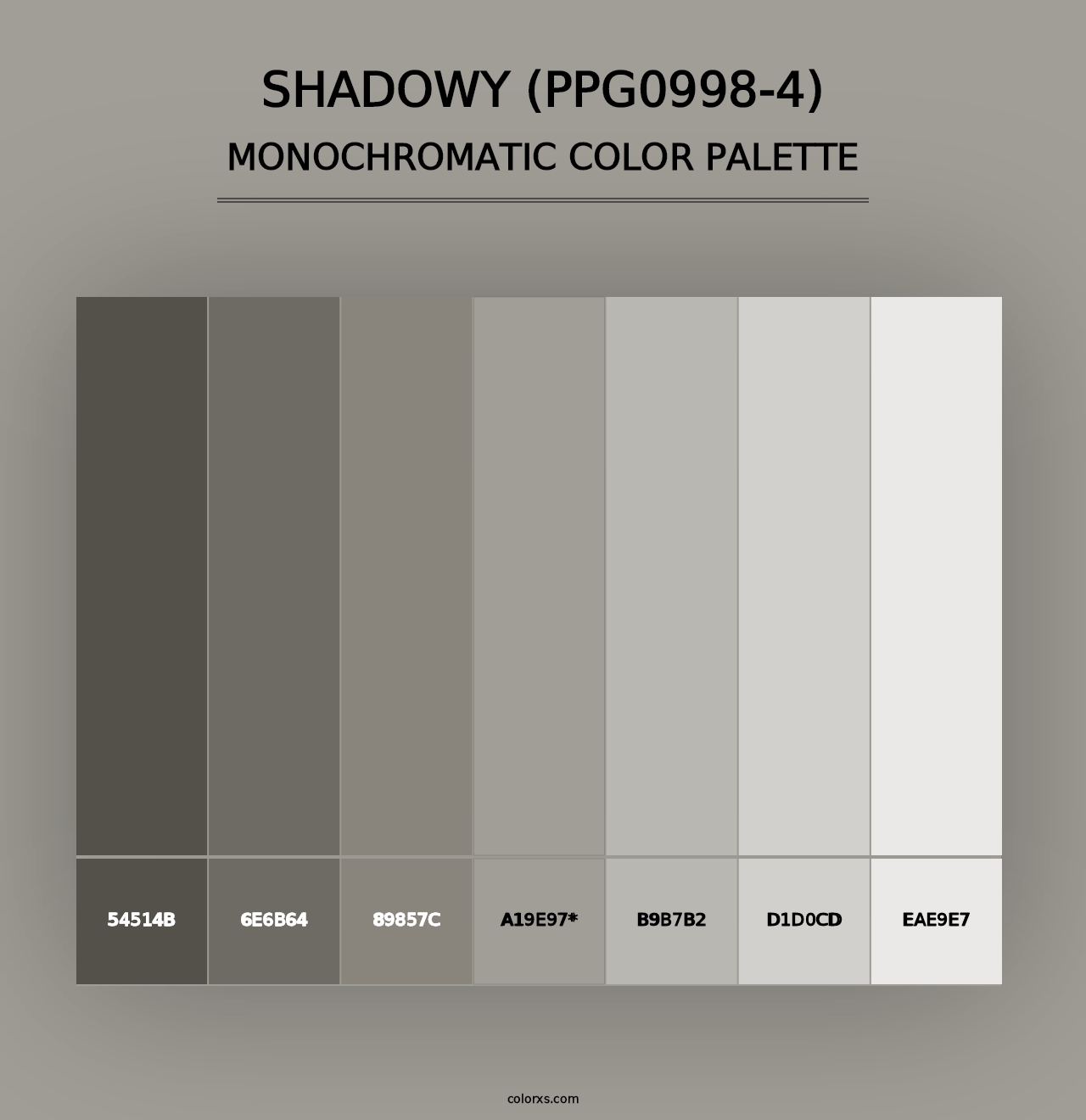 Shadowy (PPG0998-4) - Monochromatic Color Palette