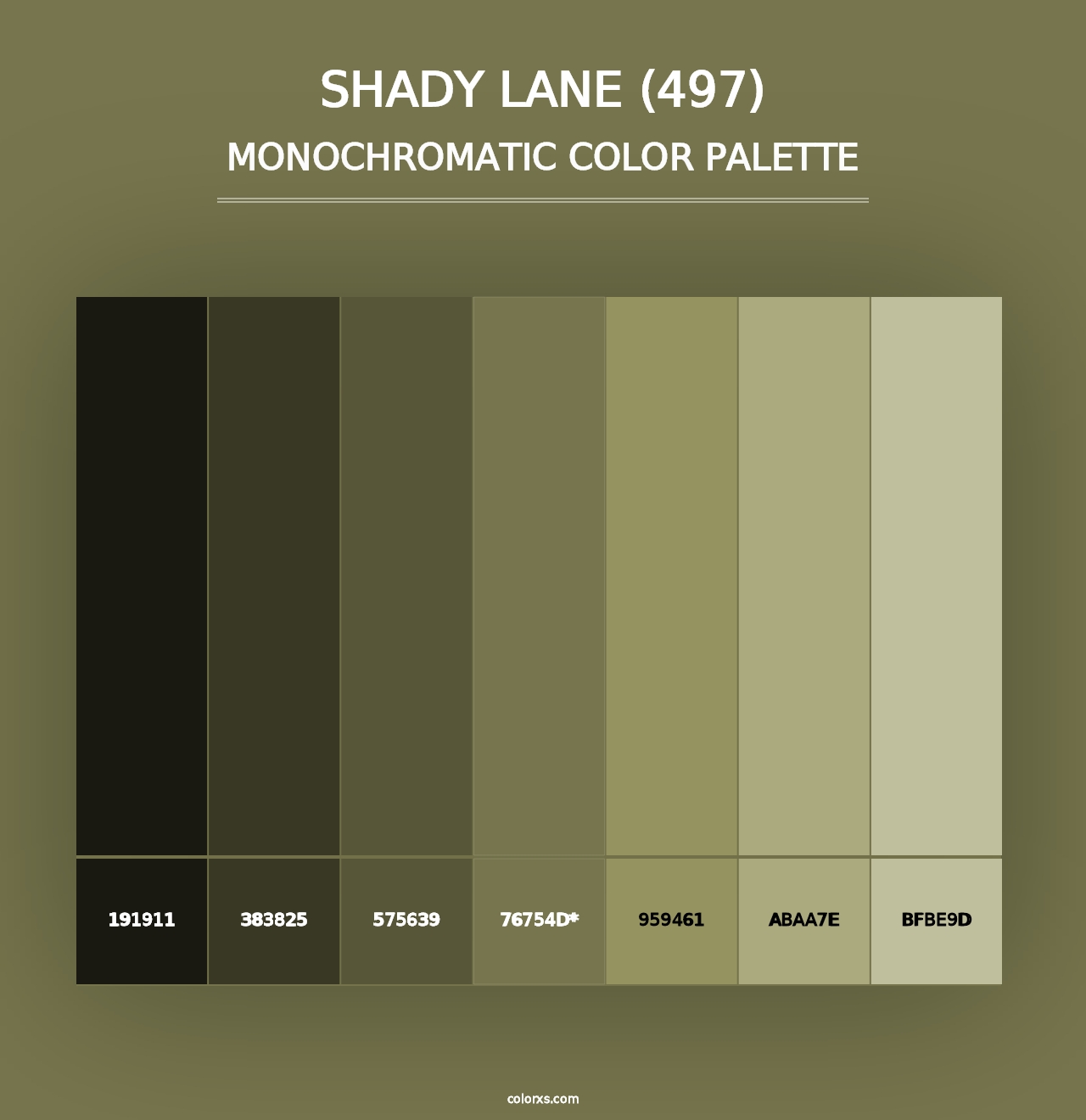 Shady Lane (497) - Monochromatic Color Palette