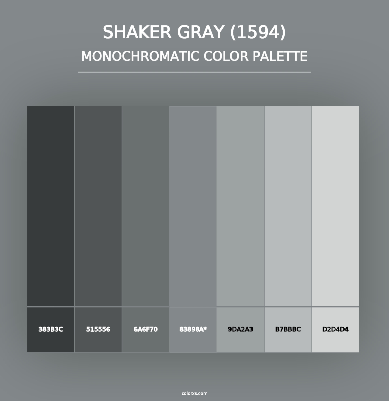 Shaker Gray (1594) - Monochromatic Color Palette