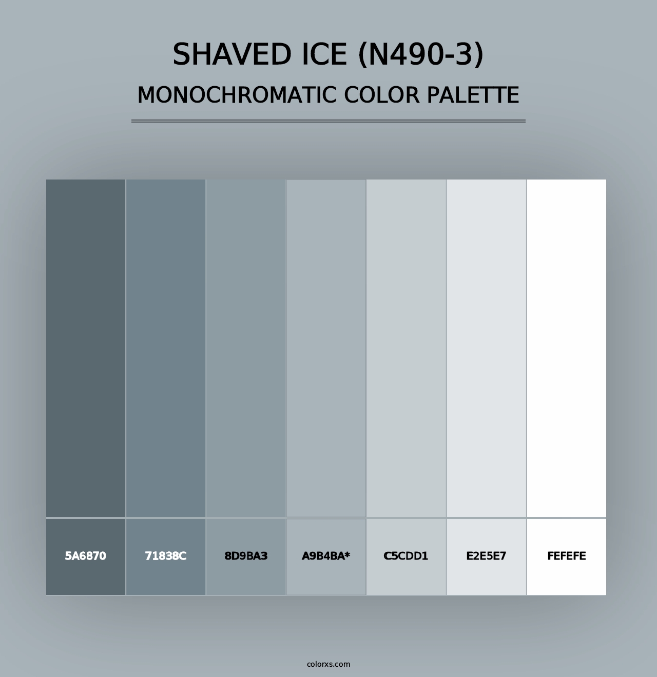 Shaved Ice (N490-3) - Monochromatic Color Palette