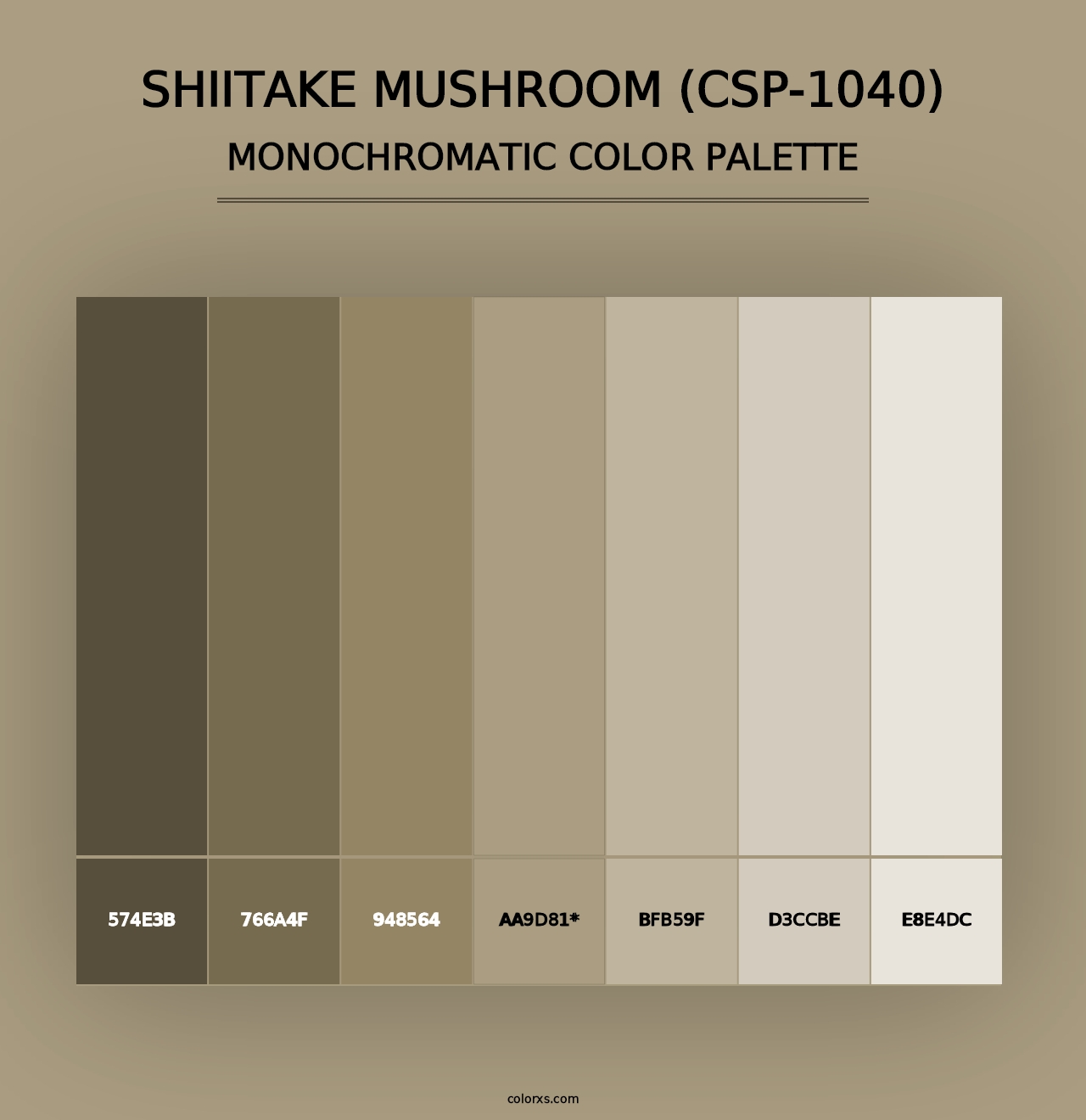 Shiitake Mushroom (CSP-1040) - Monochromatic Color Palette