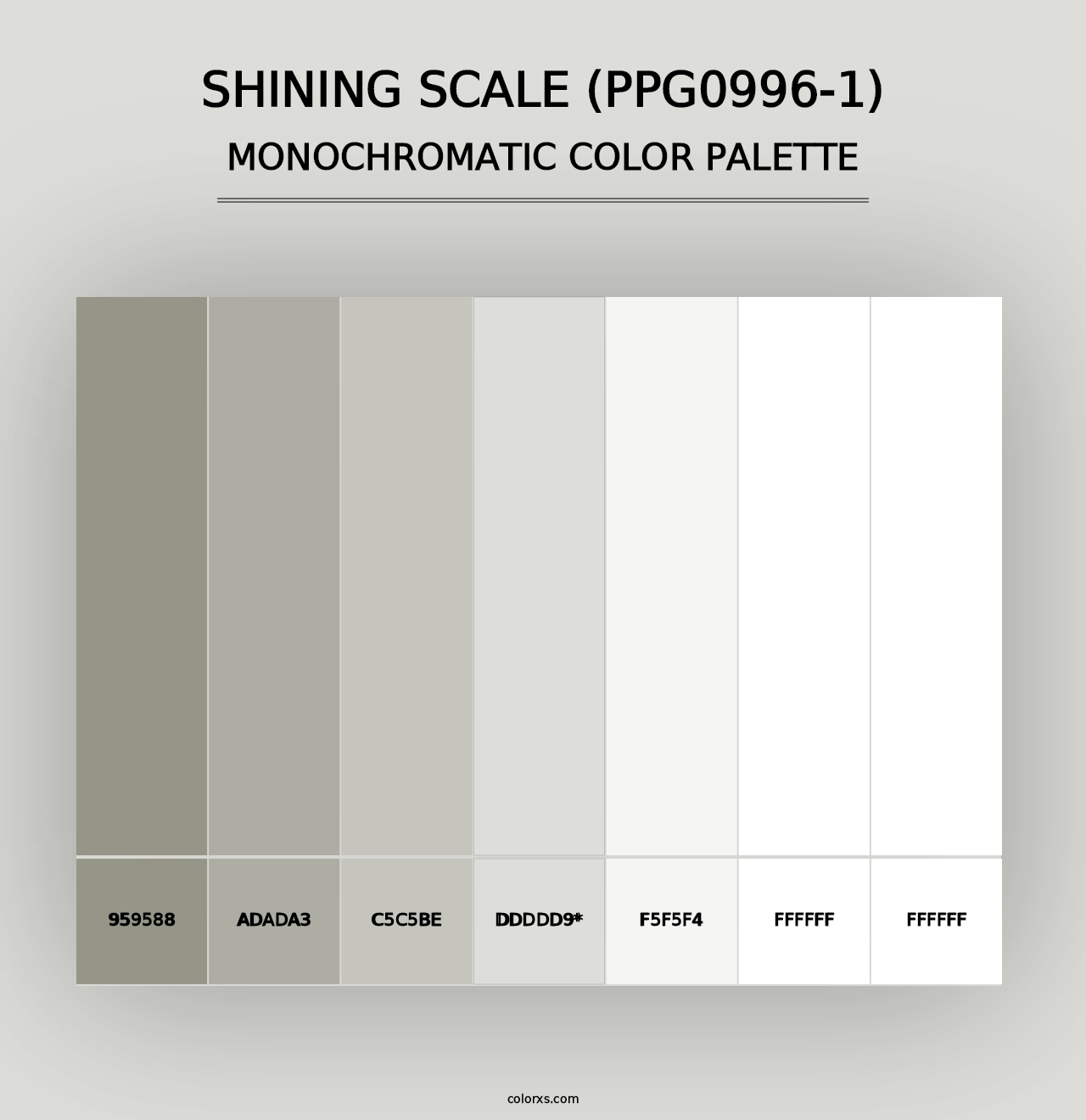 Shining Scale (PPG0996-1) - Monochromatic Color Palette