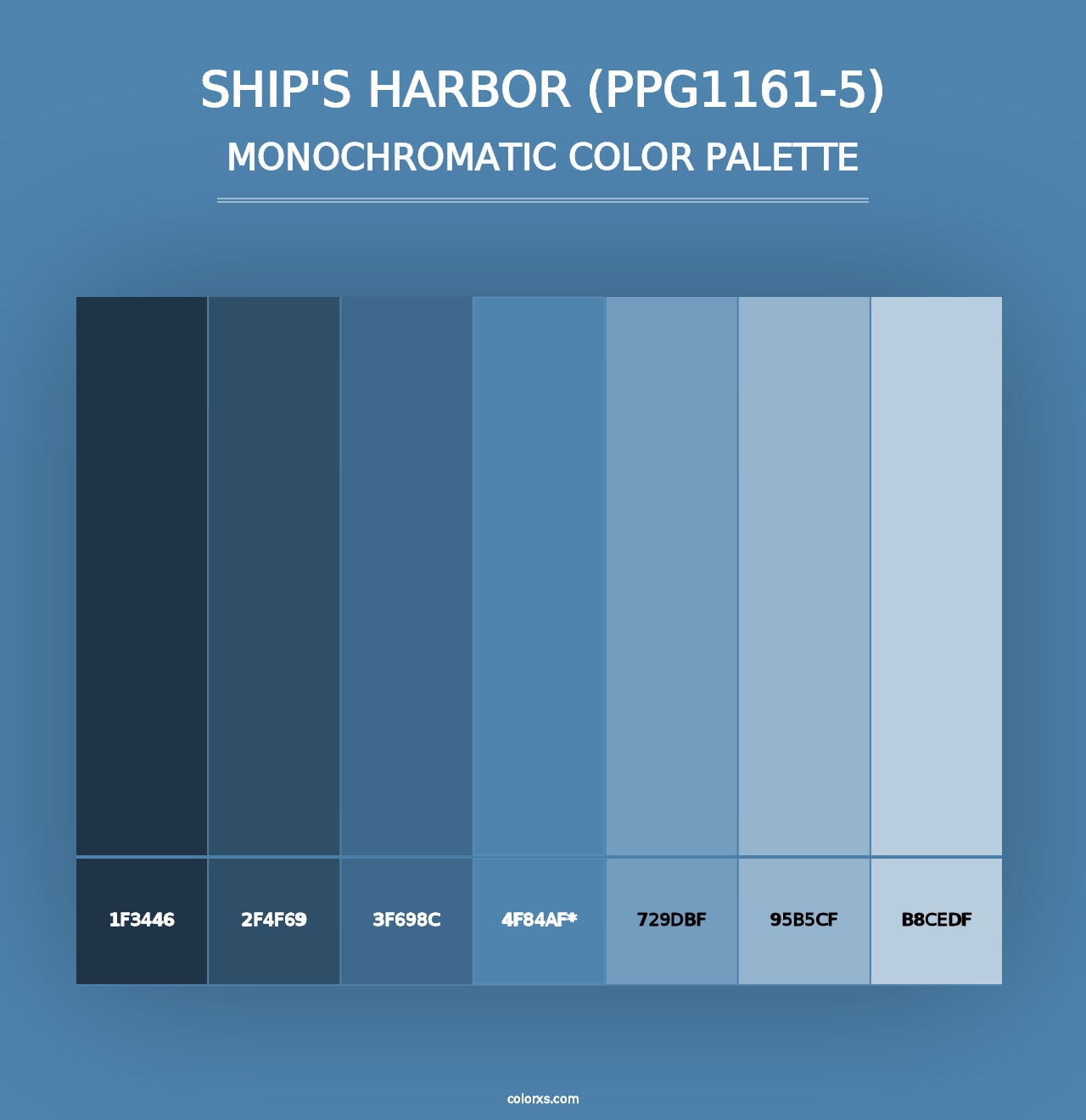 Ship's Harbor (PPG1161-5) - Monochromatic Color Palette