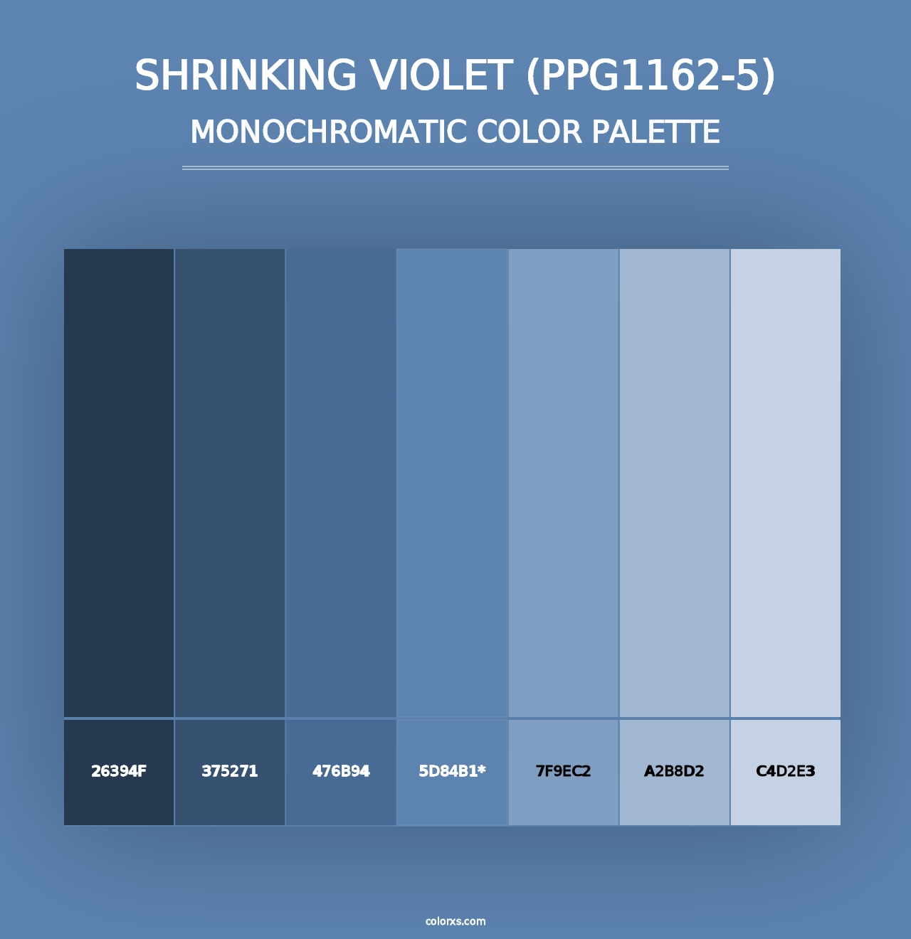 Shrinking Violet (PPG1162-5) - Monochromatic Color Palette