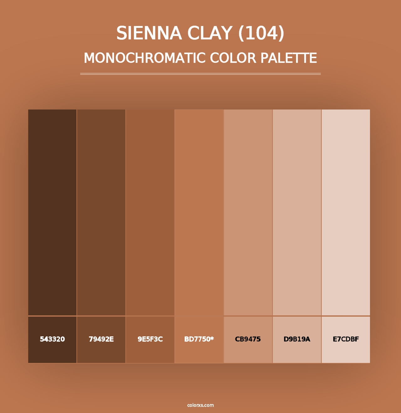 Sienna Clay (104) - Monochromatic Color Palette