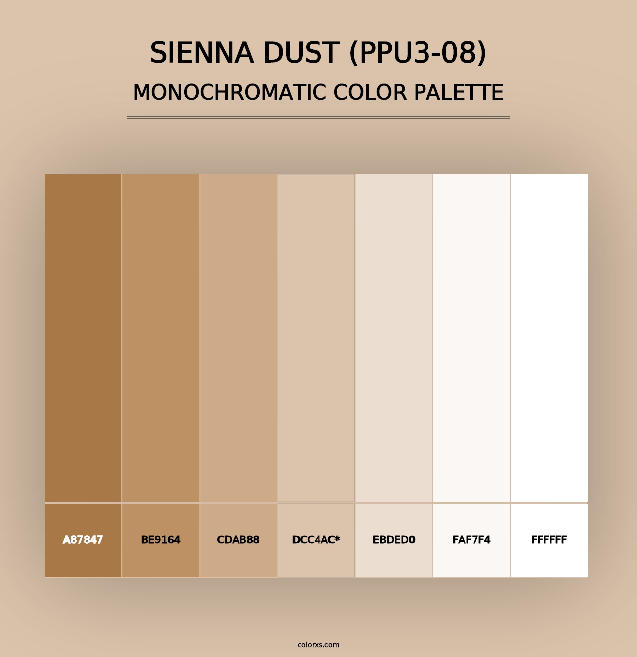 Sienna Dust (PPU3-08) - Monochromatic Color Palette