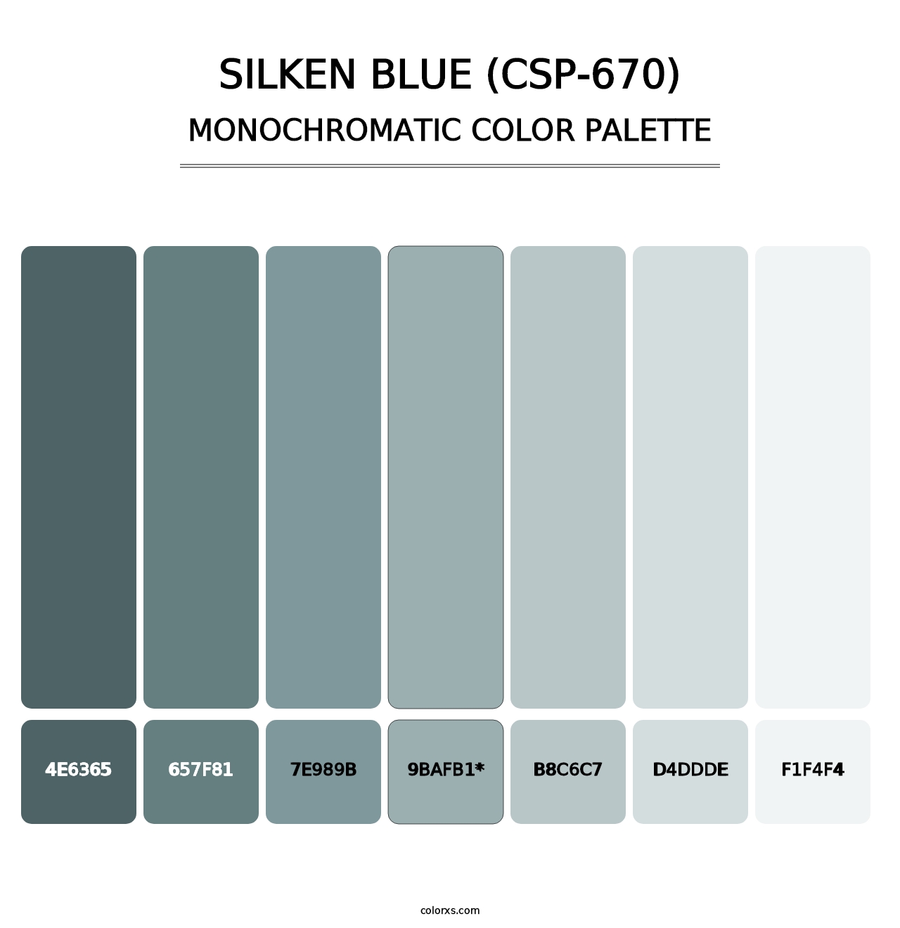 Silken Blue (CSP-670) - Monochromatic Color Palette