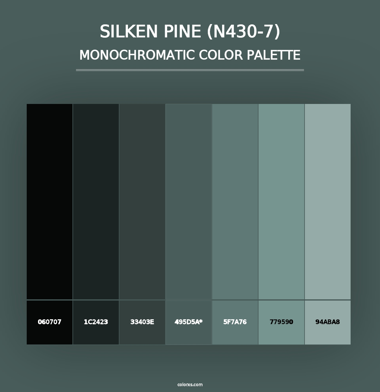 Silken Pine (N430-7) - Monochromatic Color Palette