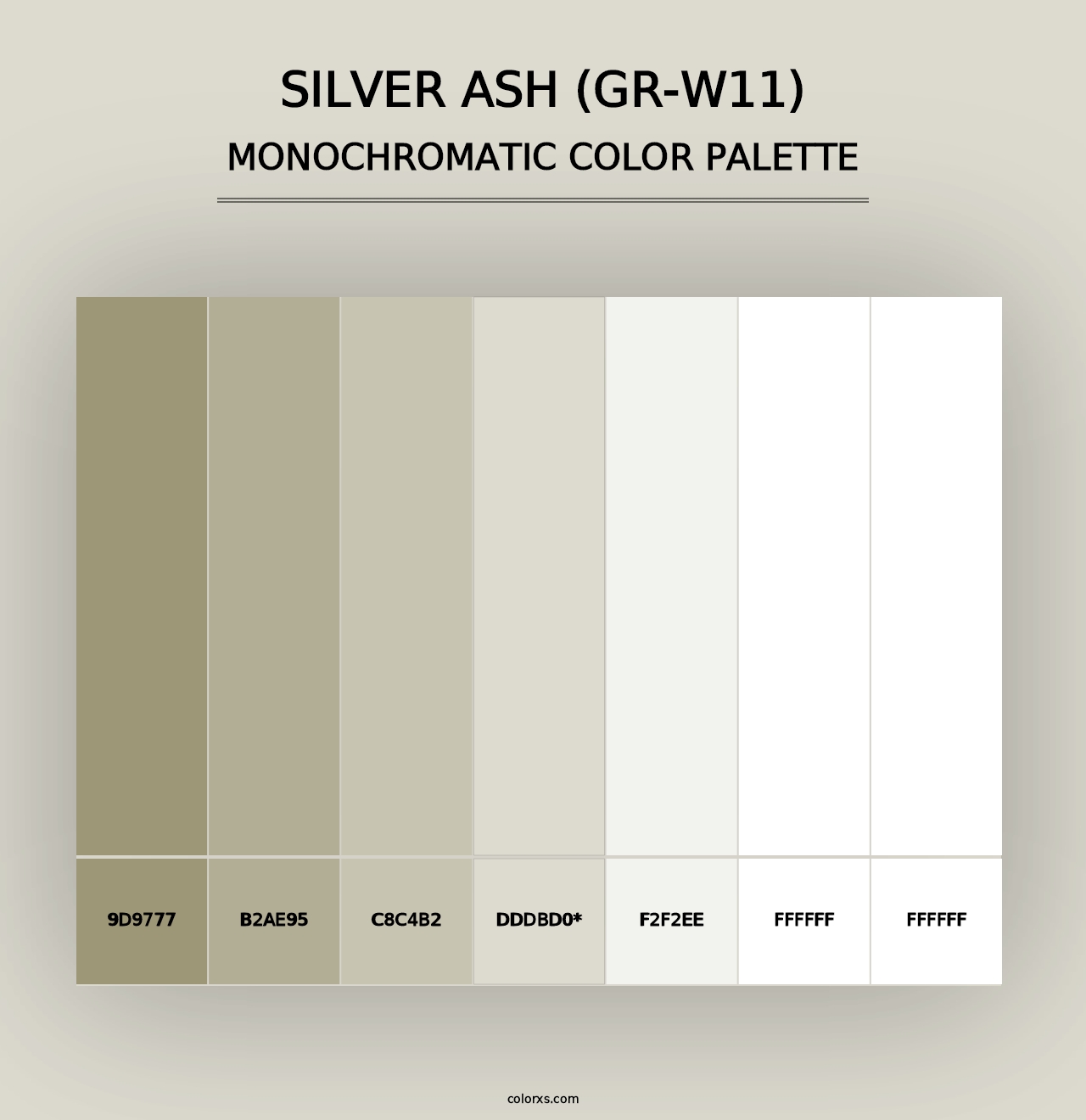 Silver Ash (GR-W11) - Monochromatic Color Palette