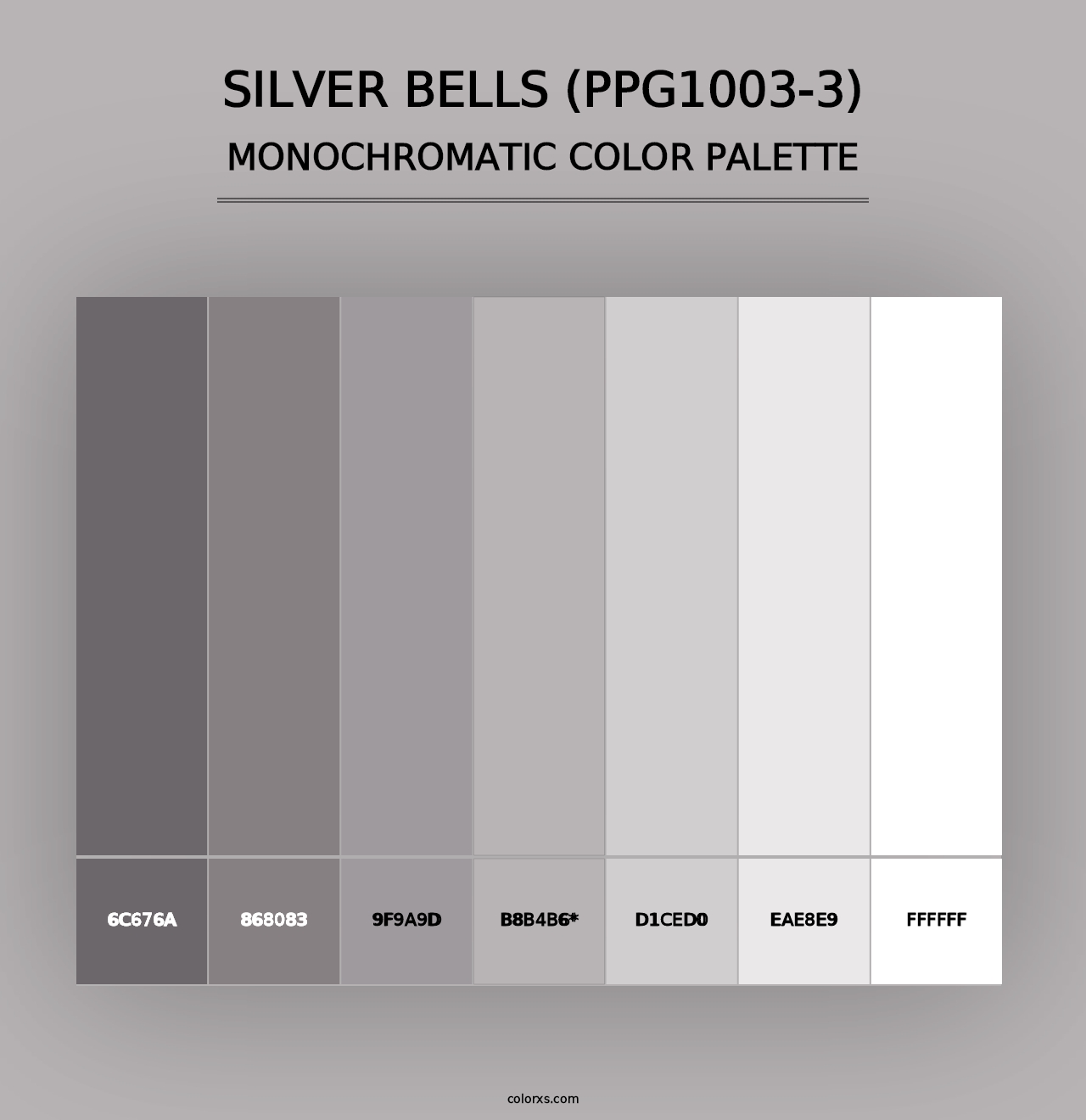 Silver Bells (PPG1003-3) - Monochromatic Color Palette