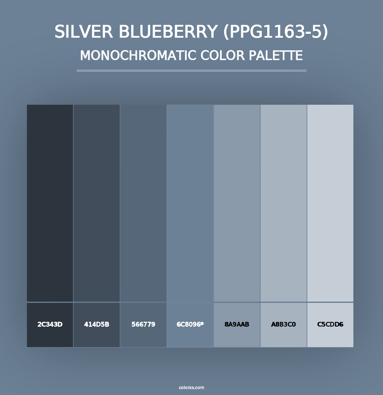 Silver Blueberry (PPG1163-5) - Monochromatic Color Palette