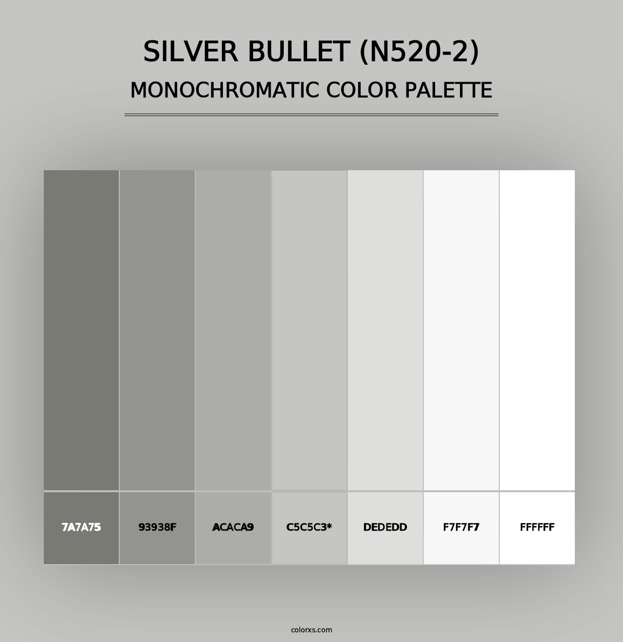 Silver Bullet (N520-2) - Monochromatic Color Palette