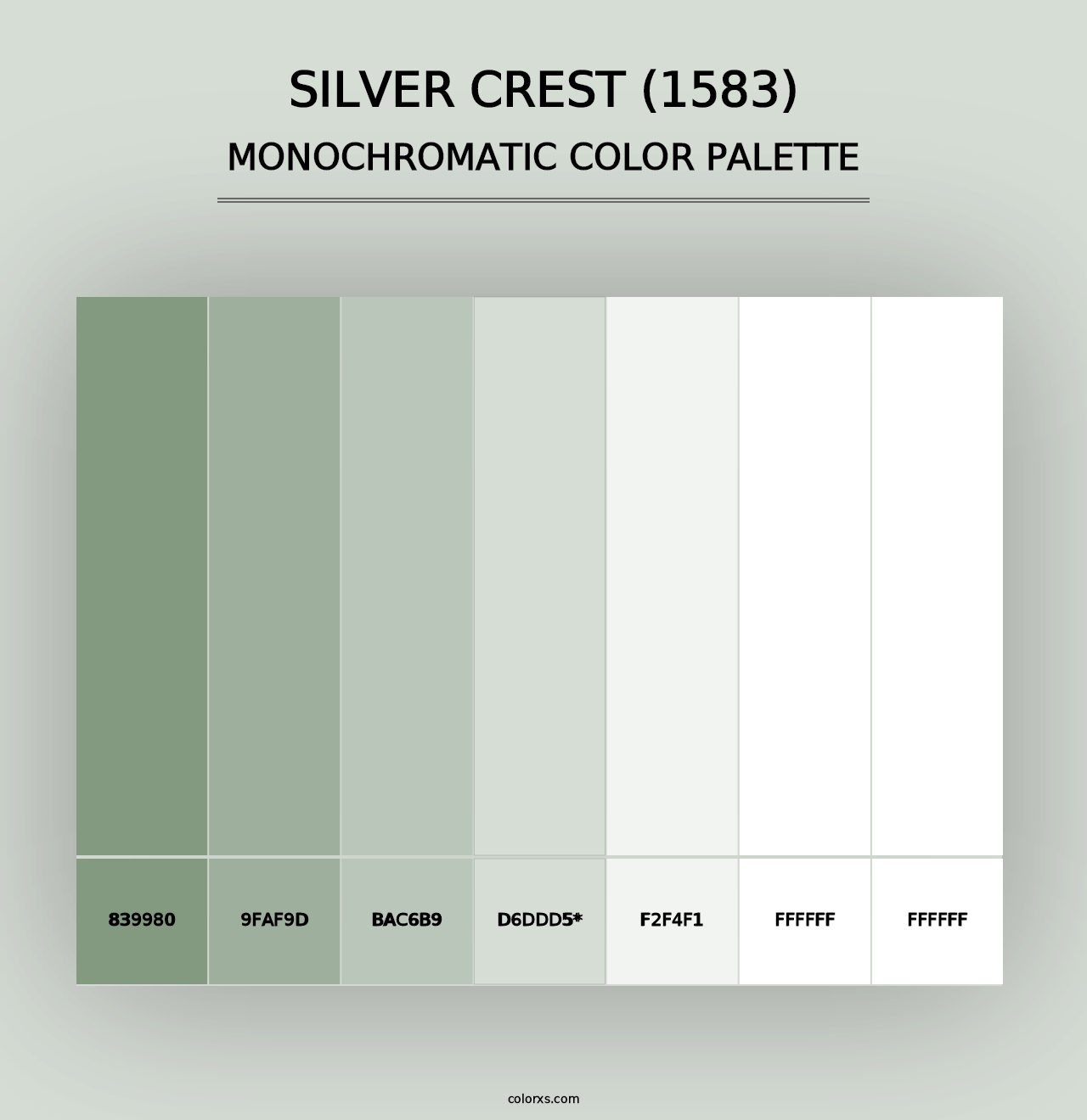 Silver Crest (1583) - Monochromatic Color Palette