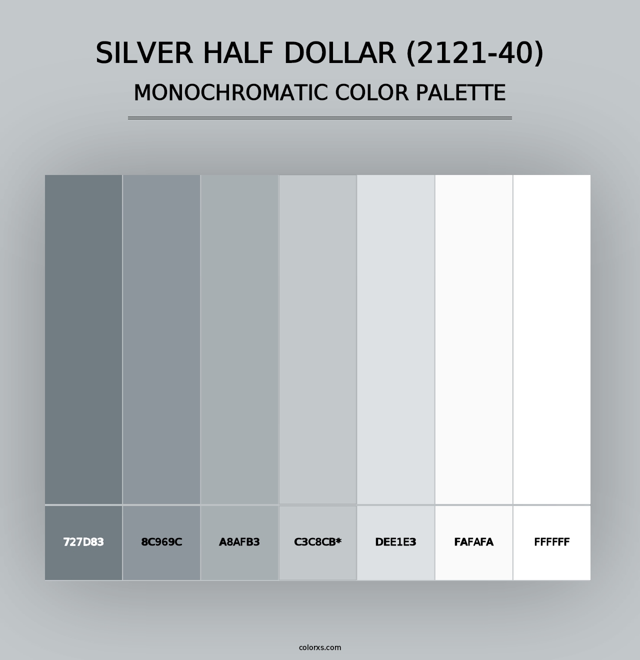 Silver Half Dollar (2121-40) - Monochromatic Color Palette