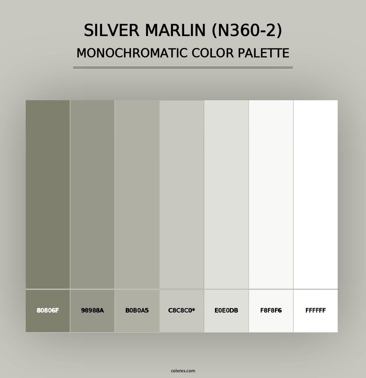 Silver Marlin (N360-2) - Monochromatic Color Palette