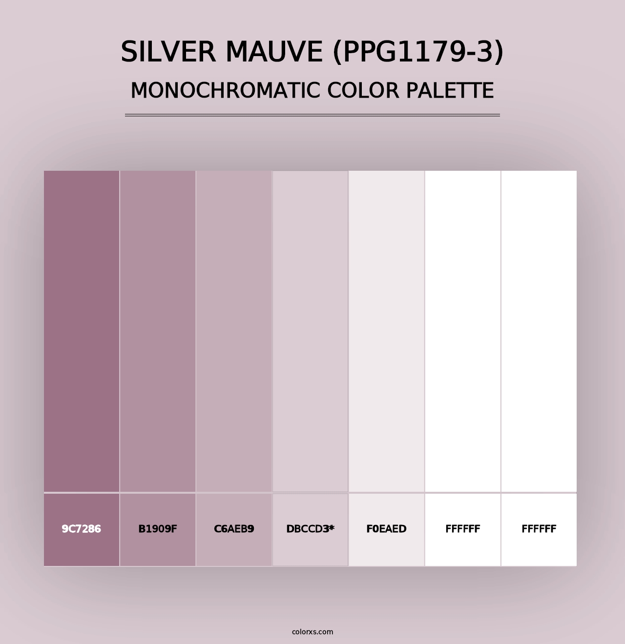 Silver Mauve (PPG1179-3) - Monochromatic Color Palette