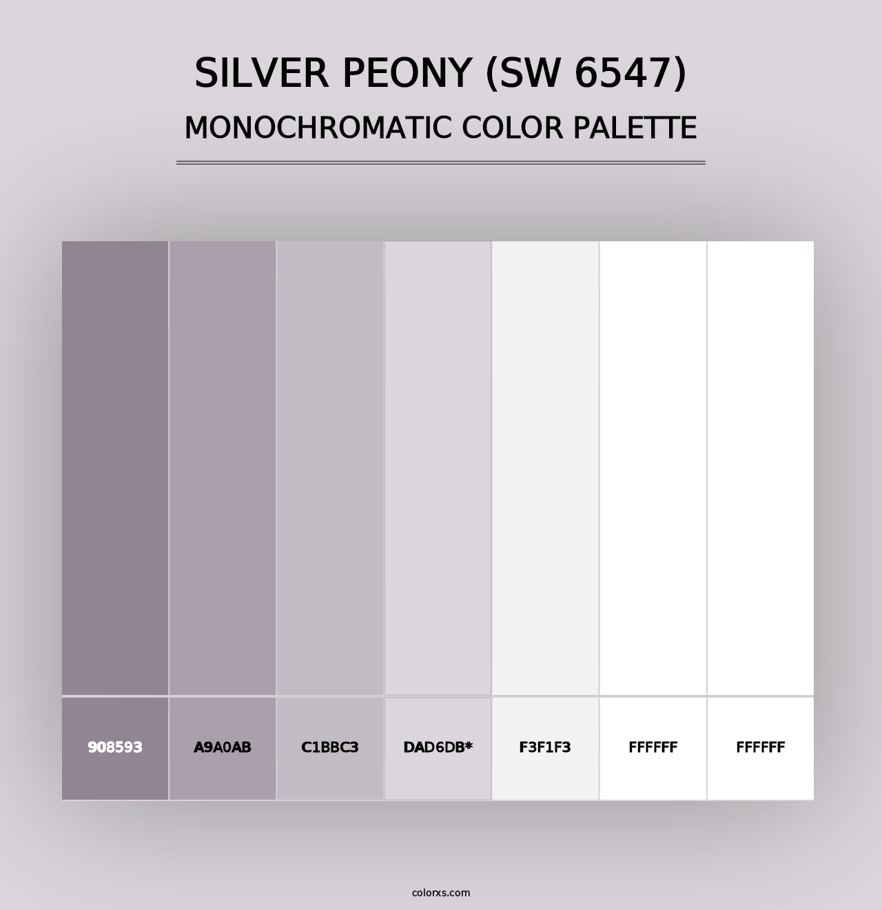 Silver Peony (SW 6547) - Monochromatic Color Palette