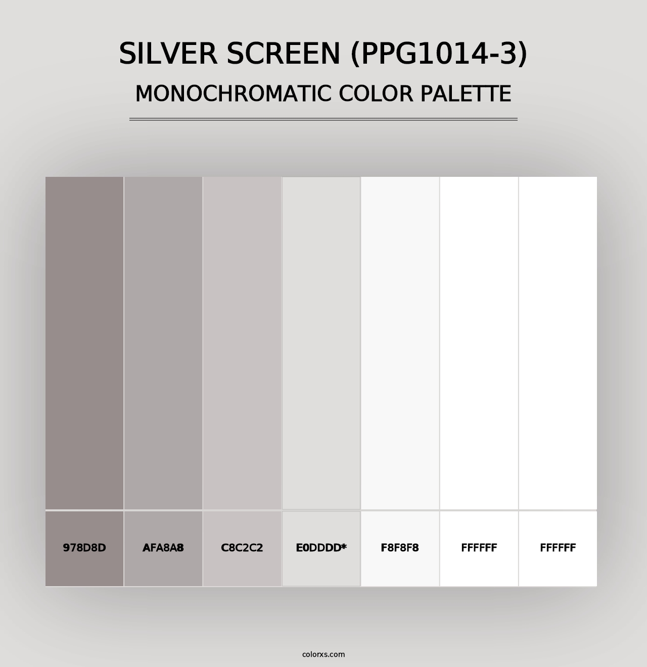 Silver Screen (PPG1014-3) - Monochromatic Color Palette