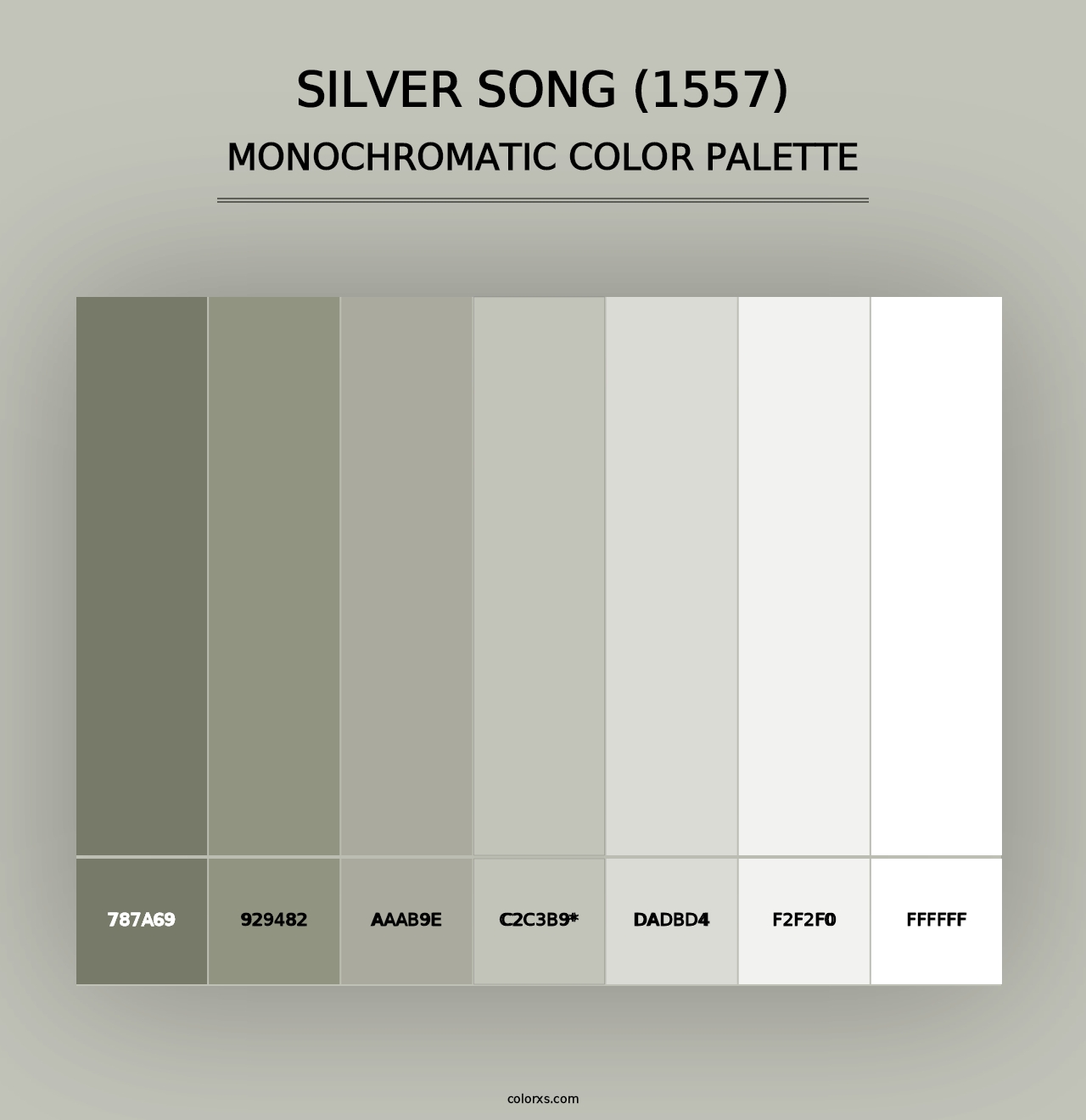 Silver Song (1557) - Monochromatic Color Palette