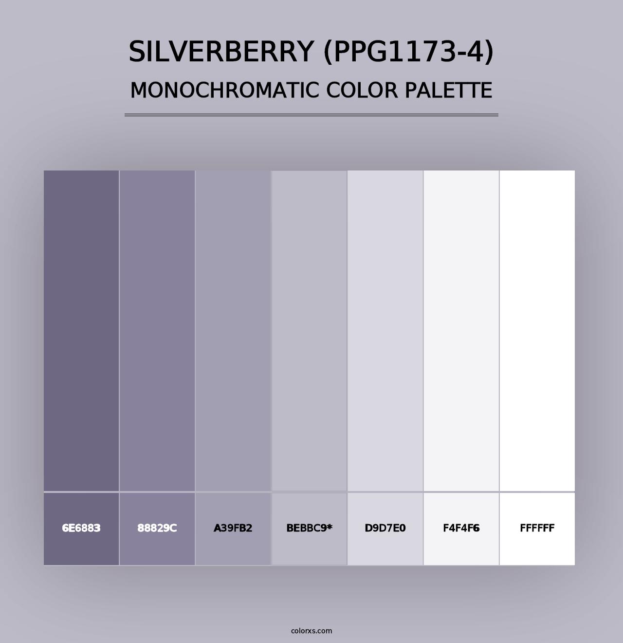 Silverberry (PPG1173-4) - Monochromatic Color Palette