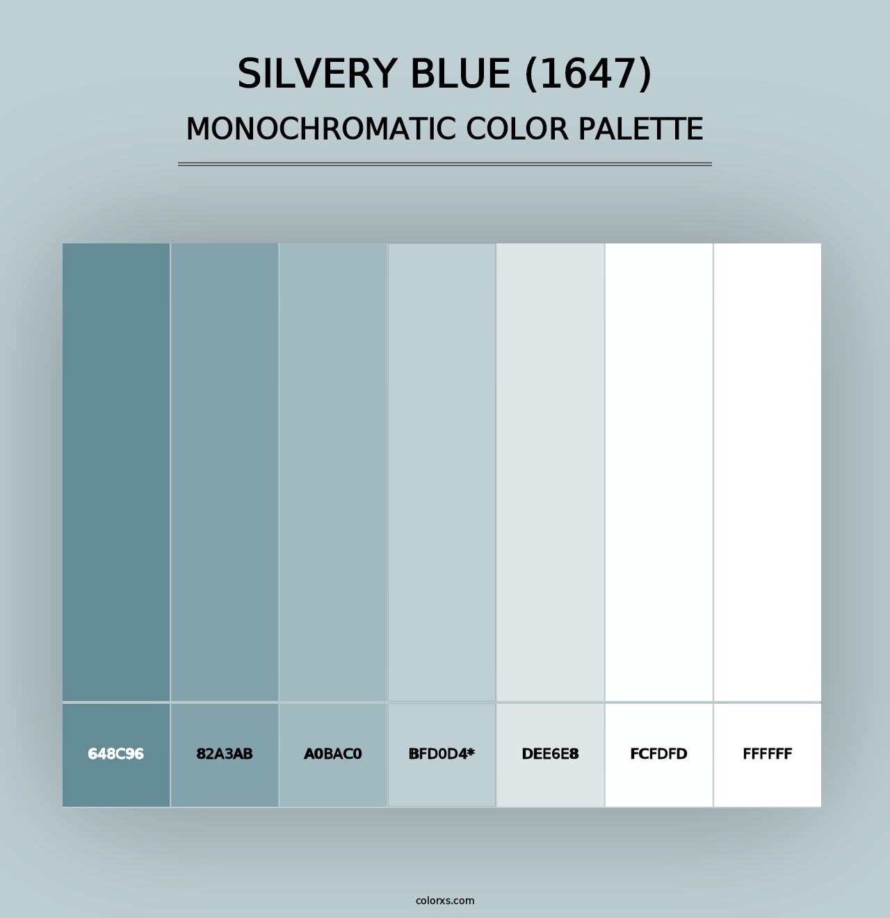 Silvery Blue (1647) - Monochromatic Color Palette