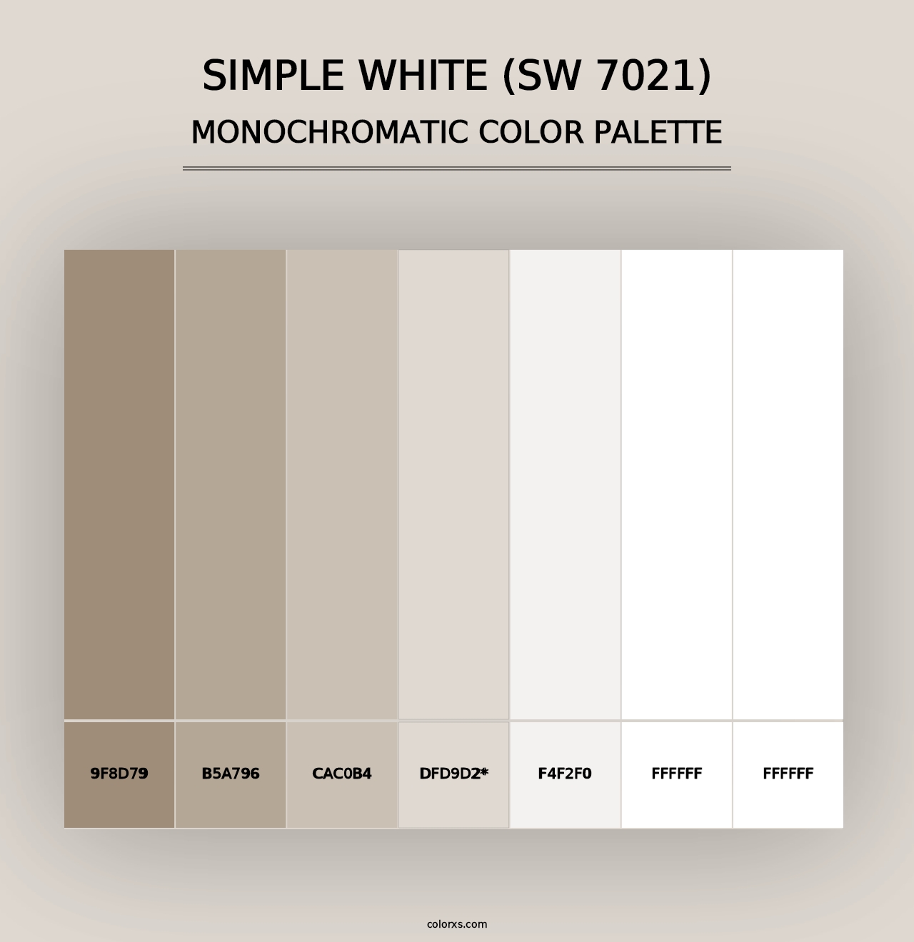 Simple White (SW 7021) - Monochromatic Color Palette